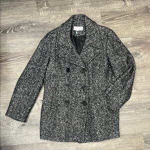 Calvin Klein Black and Gray Pea Coat